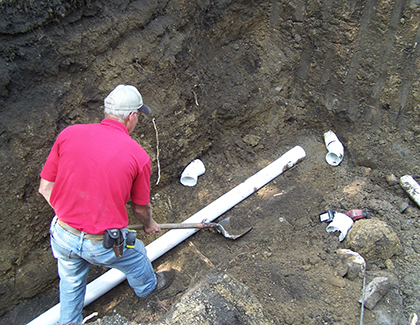 septic pump line installation